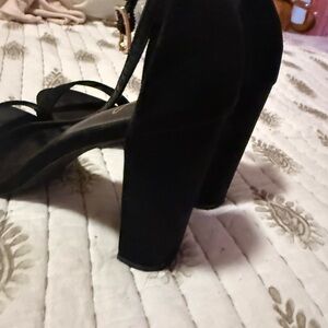 Lulu's Black Block Heel Sandals